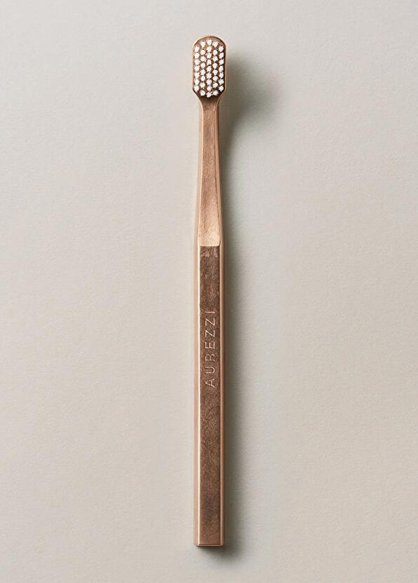 Aurezzi Rose White 18K Gold Plated Soft Soft Toothbrush - 2