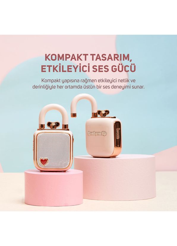 Divoom Ditoo Pro Pembe Bluetooth Hoparlör ve Ses Kayıt Özellikli LoveLock Hediye Seti - 2