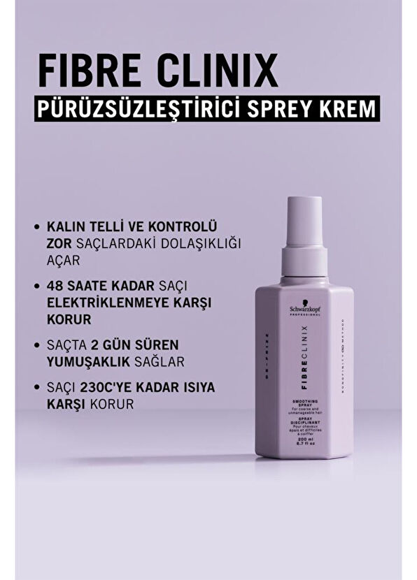 Fibre Clinix De-Frizz Anti-Frizz Smoothing Spray Cream 200 ml - 2
