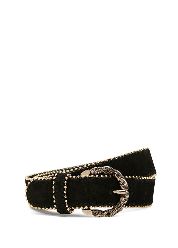 Beymen Club Black Chain Detailed Womens Suede Belt - 1