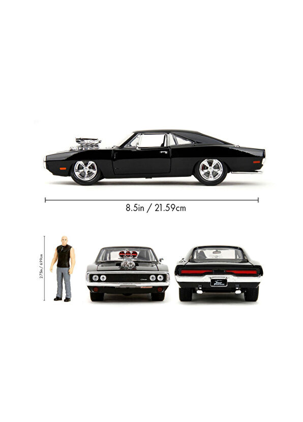Jada Fast & Furious 1970 Dodge Charger Model Car and Figure - 3