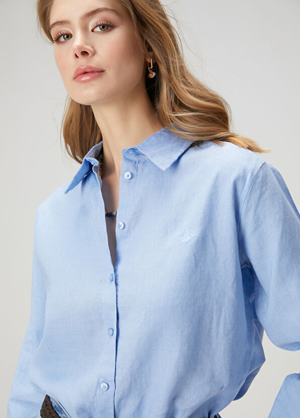 Beymen Club Blue Linen Shirt - 2