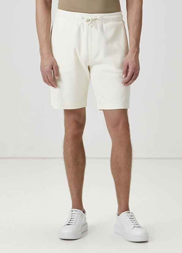 Beymen Club Krem Logo Nakışlı Şort - 2