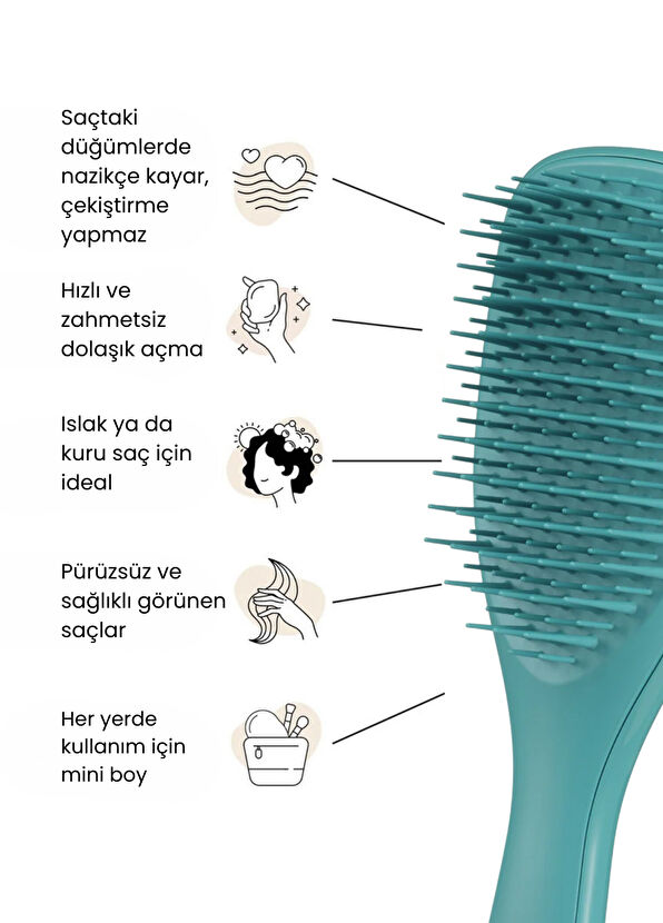 Tangle Teezer The Ultimate Detangler Transformative Teal Anti-Electroplating Mini Size Comb - 2