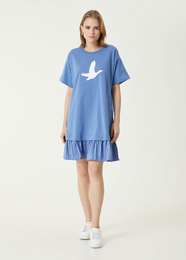 Beymen Club Blue Striped Mini Dress - 4