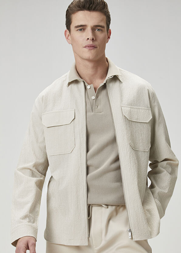 Beymen Club Beige Embossed Outer Shirt - 2