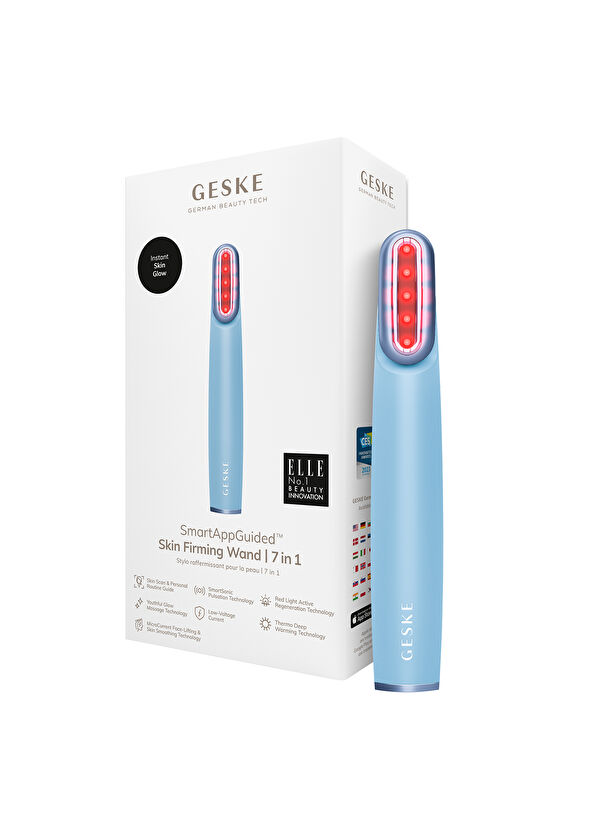 Geske Skin Firming Wand Aquamarine Kırmızı Led Terapili Titreşimli ve Döner Başlıklı Sıkılaştırıcı Yüz Bakım Cihazı  - 4