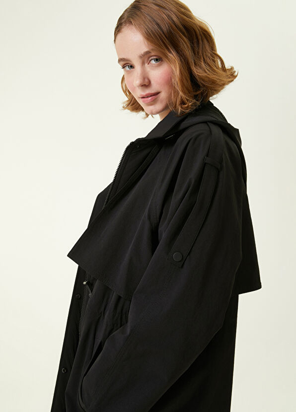 Beymen Club Siyah File Astarlı Uzun Rüzgarlık - 2