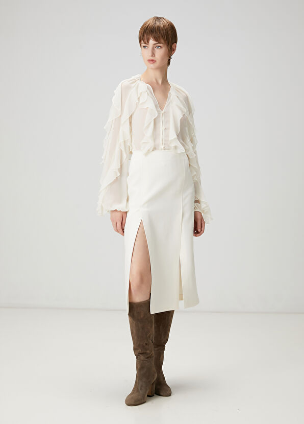 Beymen Club Ekru Fırfırlı Gömlek - 2