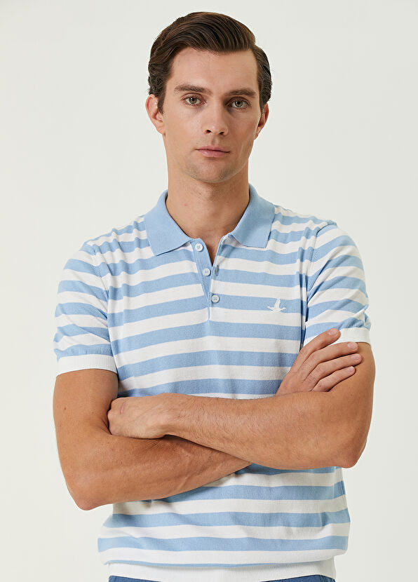 Beymen Club Blue White Short Sleeve Knitwear - 2
