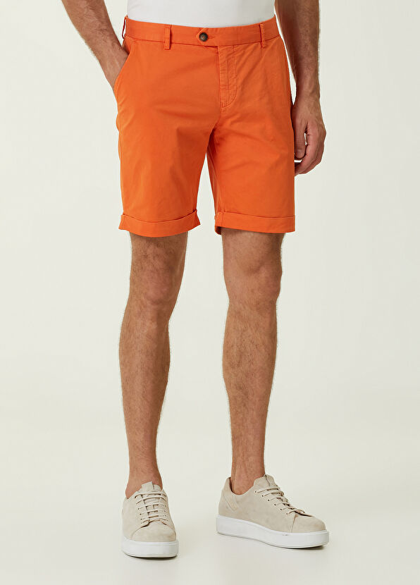 Beymen Club Slim Fit Turuncu Twill Şort - 2