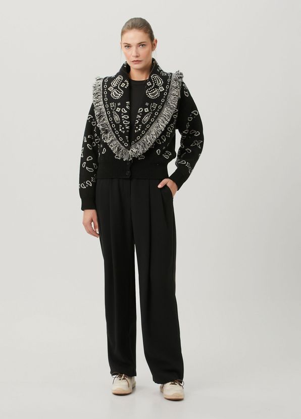 Alanui Black Paisley Wool Cardigan - 2