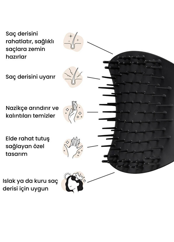 Tangle Teezer Scalp Brush Siyah Saç Derisi Masaj Fırçası - 3