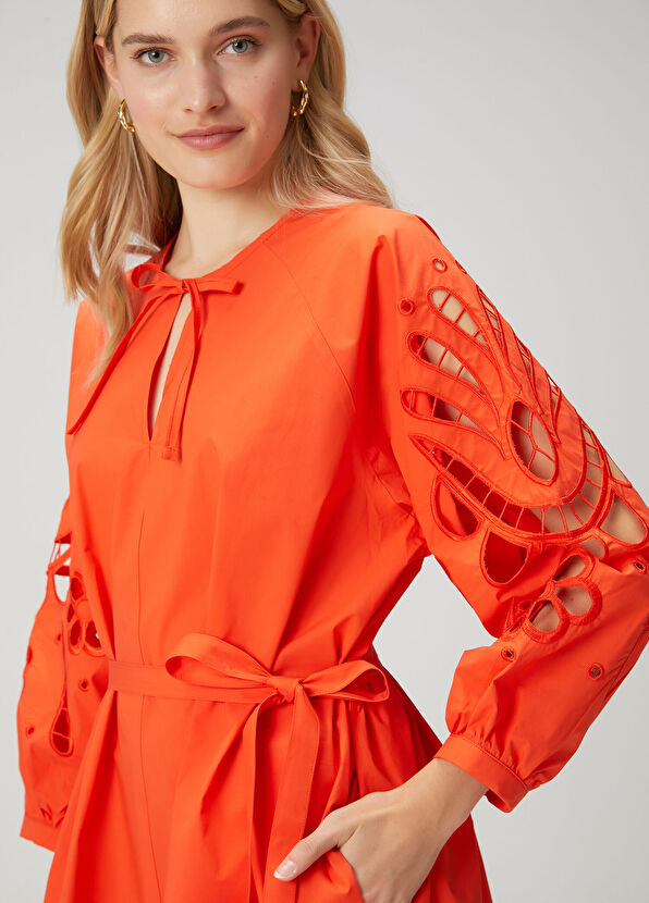 Beymen Club Red Embroidered Mini Dress - 3