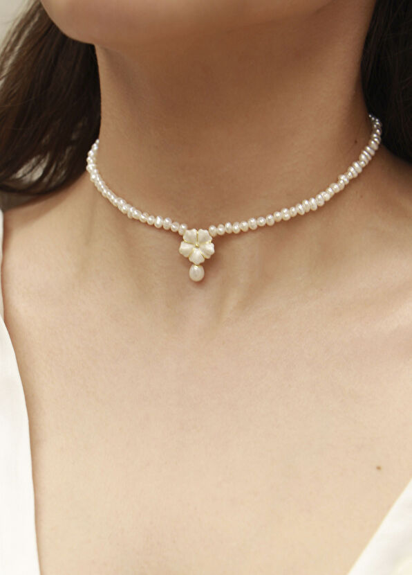 Alegoria Jewellery Bavella 925 Ayar Gümüş İnci Kadın Choker Kolye - 2