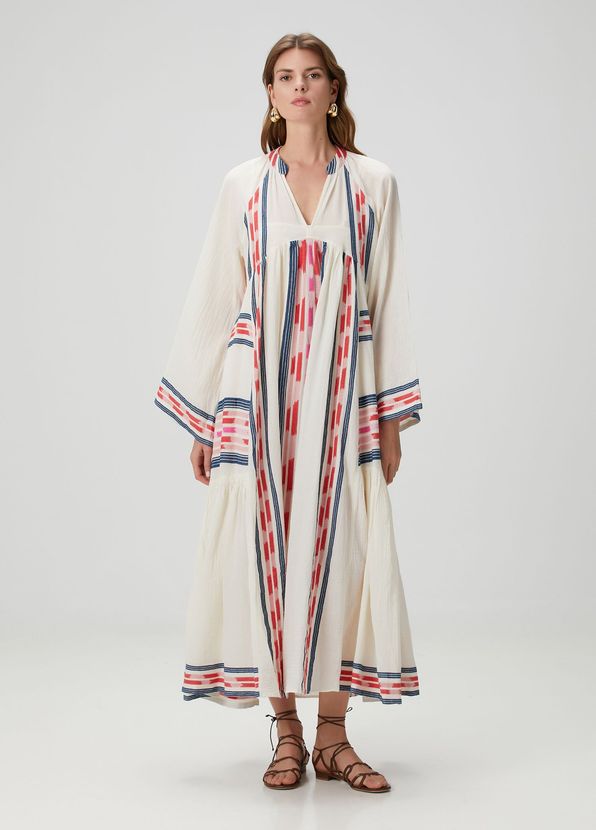 Devotion White Red Patterned Maxi Beach Dress - 2