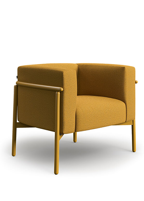 Borbo Bowie Yellow Metal Frame Wing Chair - 2
