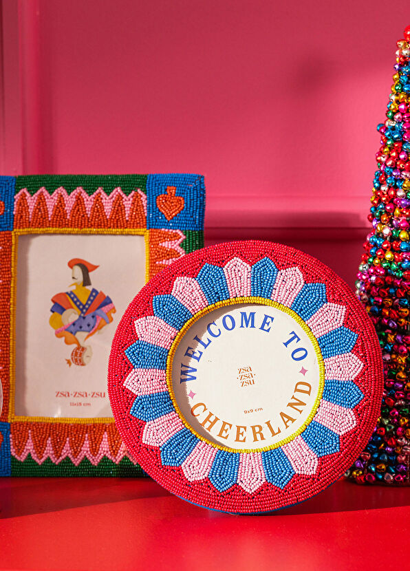 Zsa Zsa Zsu Dadrı Colored Glass Bead Wooden Frame 17 cm - 2