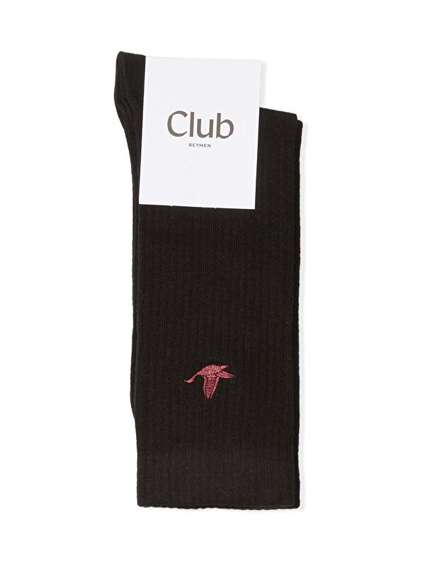 Beymen Club Siyah Kaz Nakışlı Erkek Spor Çorap - 1