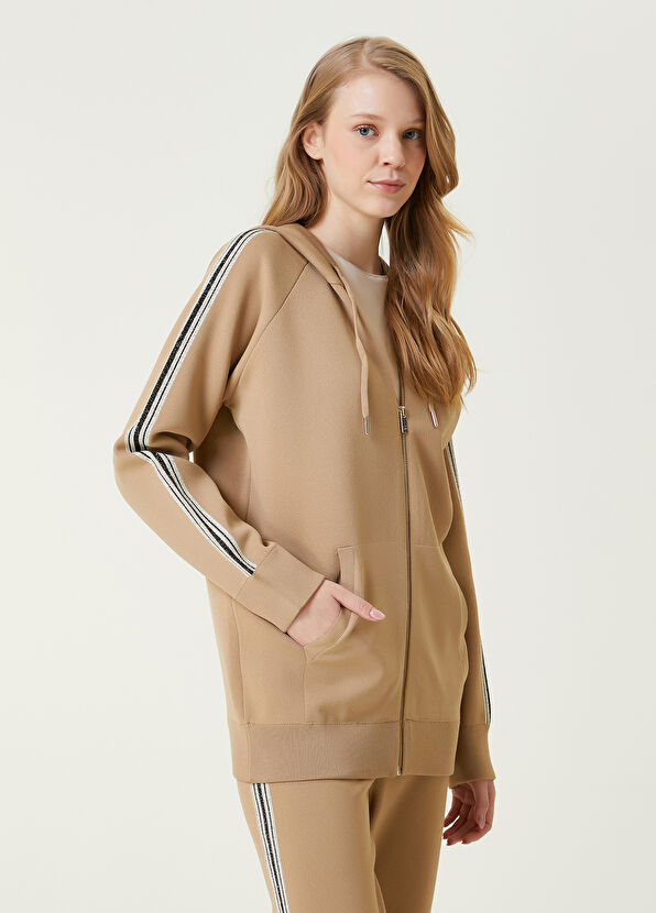 Beymen Club Deve Tüyü Kapüşonlu Simli Şerit Detaylı Hırka - 1