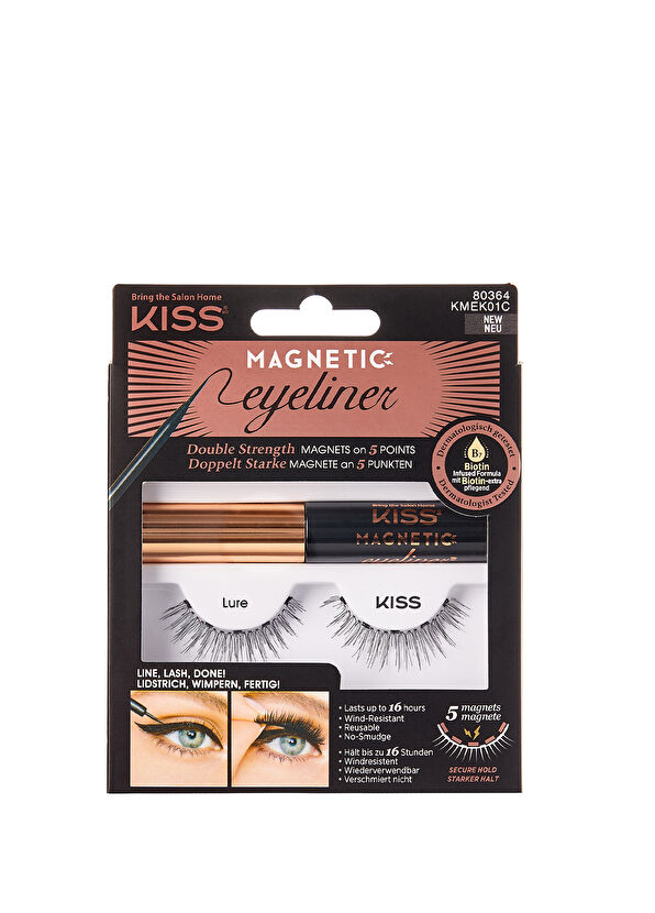 Kiss Manyetik Uzun Bütün Takma Kirpik ve Eyeliner - 1