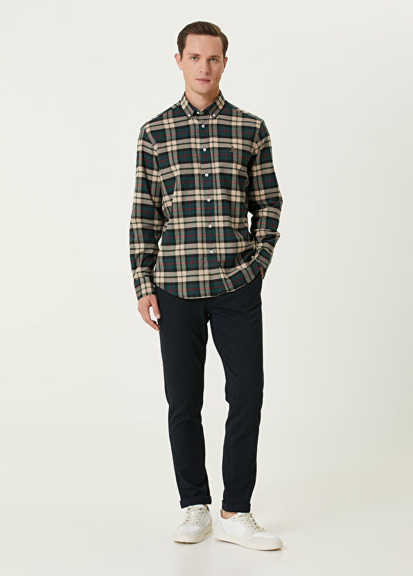 Beymen Club Comfort Fit Green Red Plaid Patterned Shirt - 3