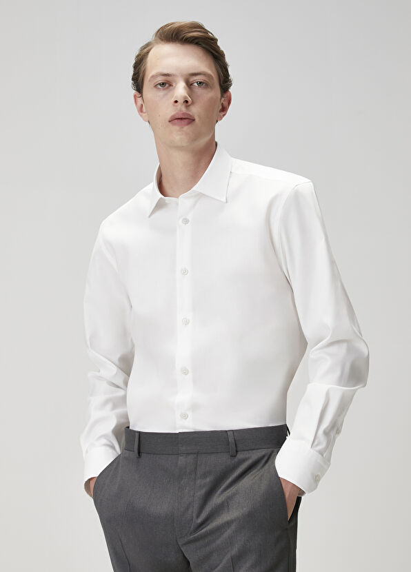 Beymen Club Comfort Fit White Non-Iron Twill Shirt - 4