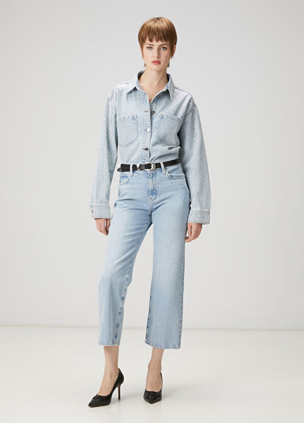 Beymen Club Blue Embellished Denim Jacket - 2