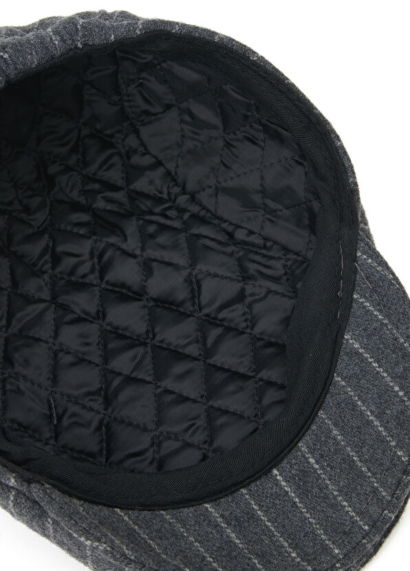 Beymen Club Grey Striped Men's Wool Hat - 4