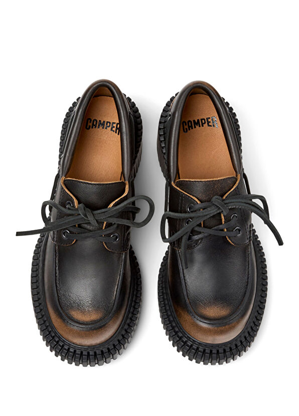 Camper Pix London Kahverengi Siyah Deri Kadın Topuklu Makosen K201812-001 - 4