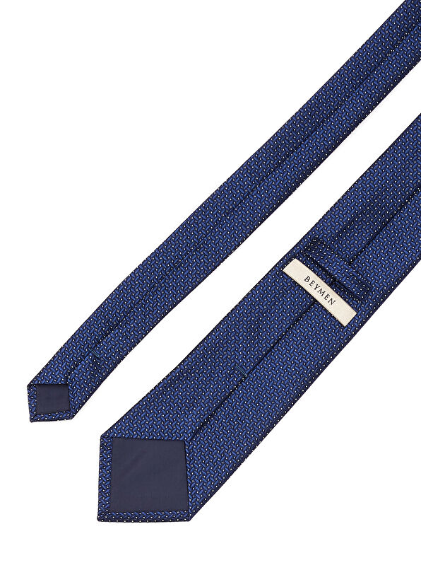 Beymen Bes Lacivert Mikro Desenli İpek Kravat - 2