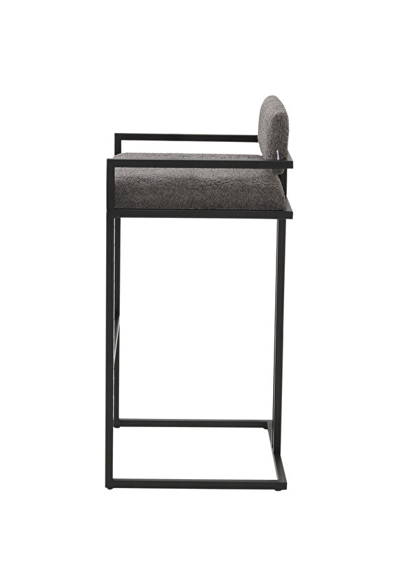 Solano Design Tush Koyu Gri Metal Bar Sandalyesi - 2