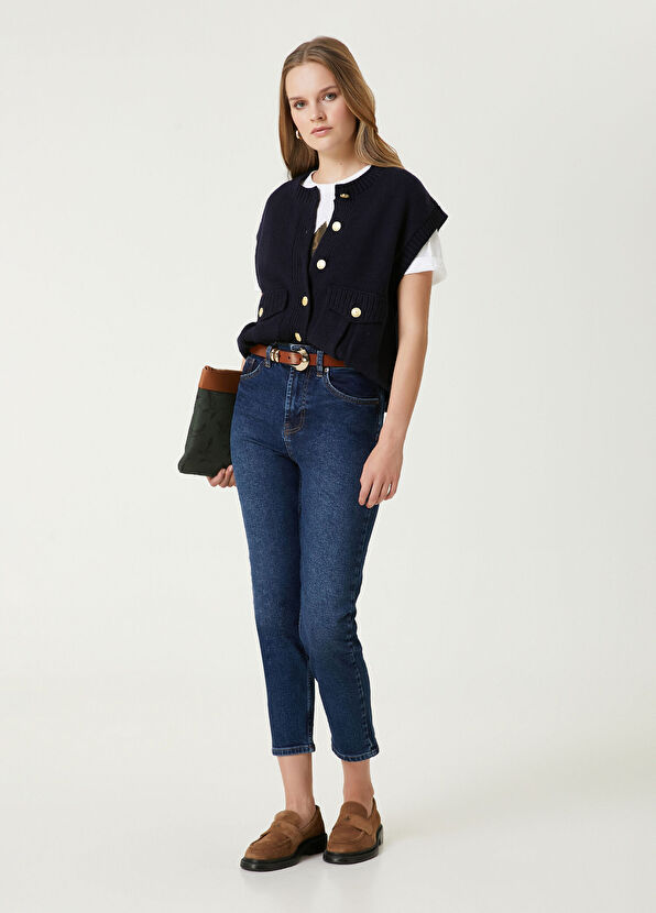 Beymen Club Lacivert Yün Triko Yelek - 3