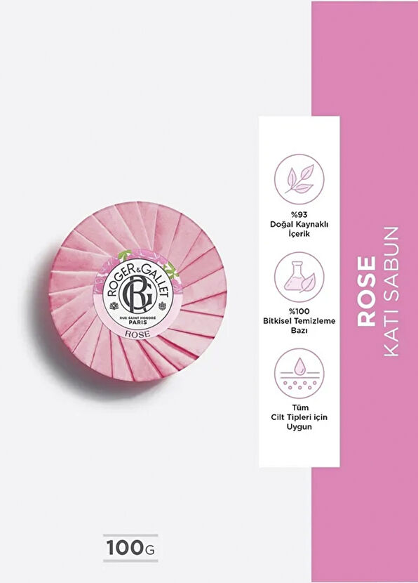 Roger&Gallet Rose Bitkisel Gül Özü Kalıcı Doğal Koku Katı Sabun 100 gr - 2