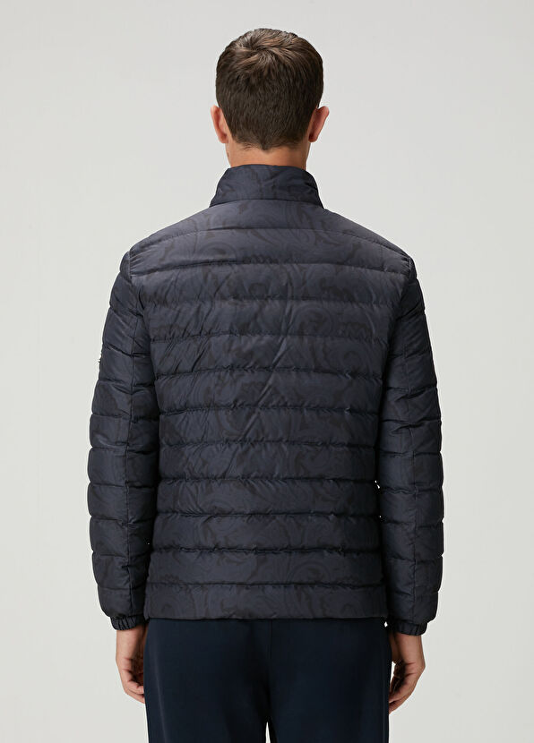 Lacivert Desenli Kapitoneli Mont - Görsel 6