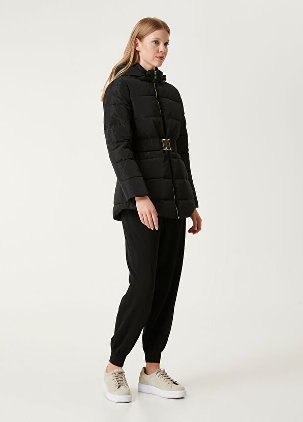 Beymen Club Black Hooded Lock Belt Detailed Puff Coat - 3