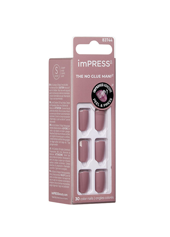 Impress ◆ Brick Color Self Adhesive Short Fake Nail - 2
