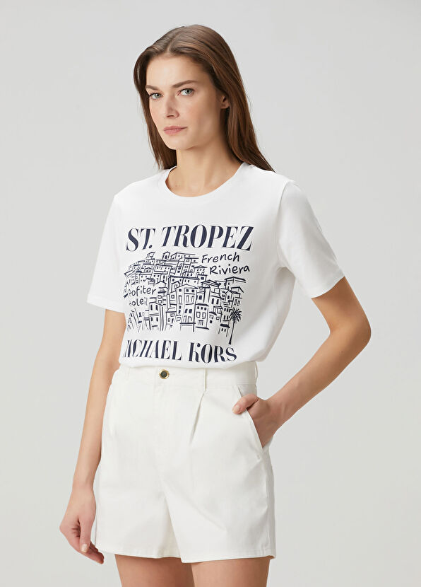 Michael Michael Kors Beyaz Organik Pamuk T-shirt - 1