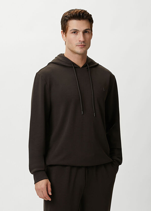 Beymen Club Dark Brown Hooded Sweatshirt - 2
