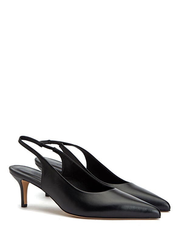 Beymen Club Siyah Deri Topuklu Ayakkabı - 2