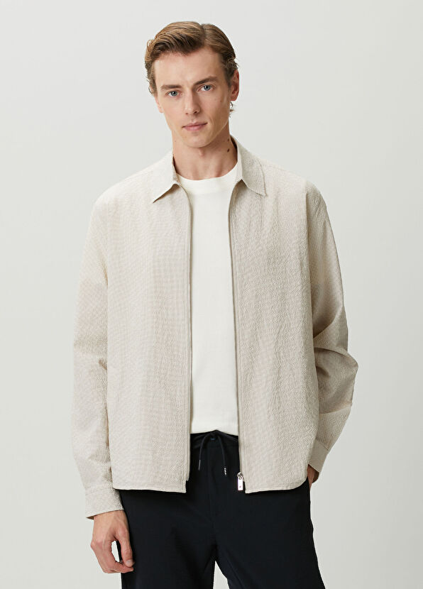 Beymen Club Beige Embossed Outer Shirt - 1
