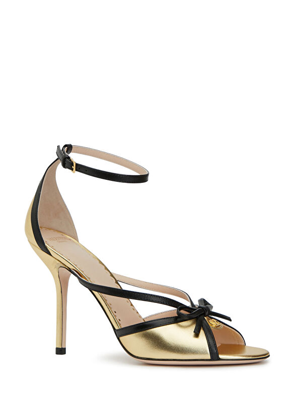 Valentino Garavani Gold Siyah Kadın Deri Sandalet - 2