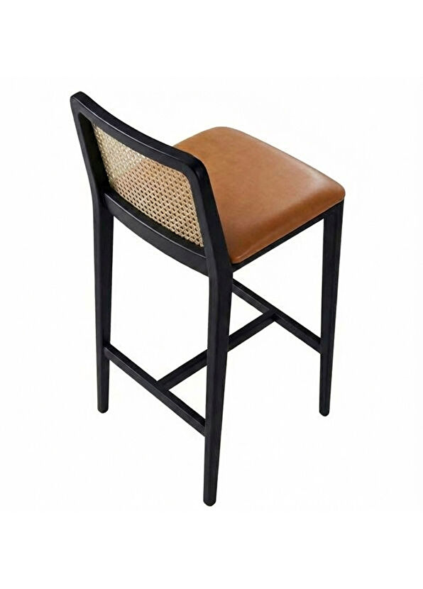 Solano Design Elia Hazeran Siyah Ahşap Bar Sandalyesi - 2