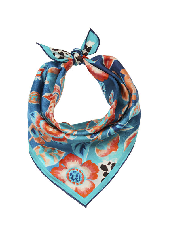 Beymen Club Blue Silk Scarf - 1