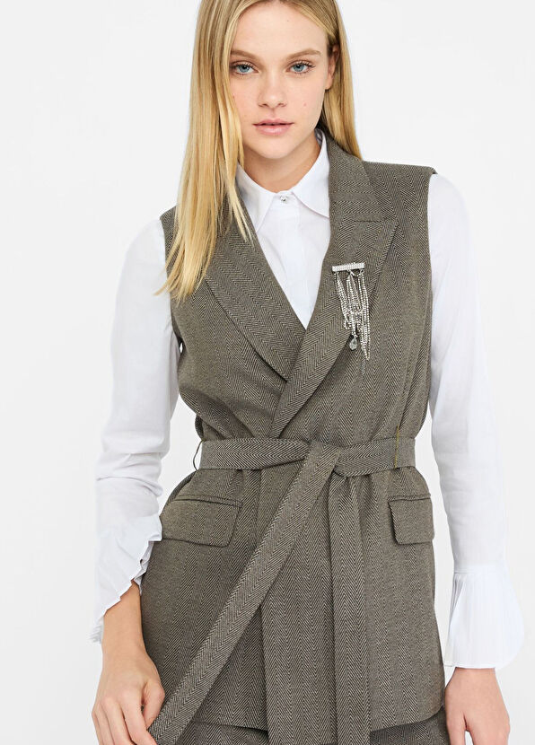 Liu Jo Antrasit Kemerli Kadın Yelek - 3