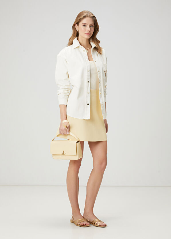 Beymen Club Ecru Brooch Detailed Denim Outer Shirt - 2