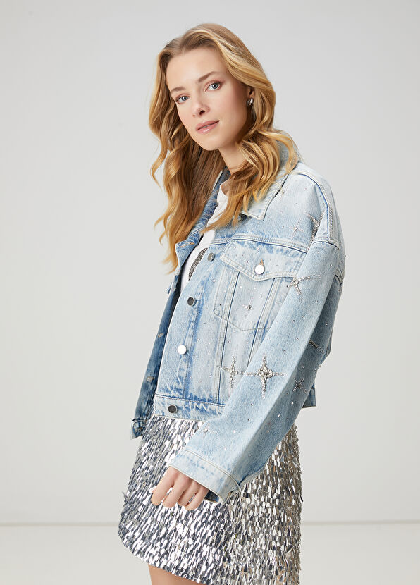 Beymen Club Blue Embroidered Denim Jacket - 4