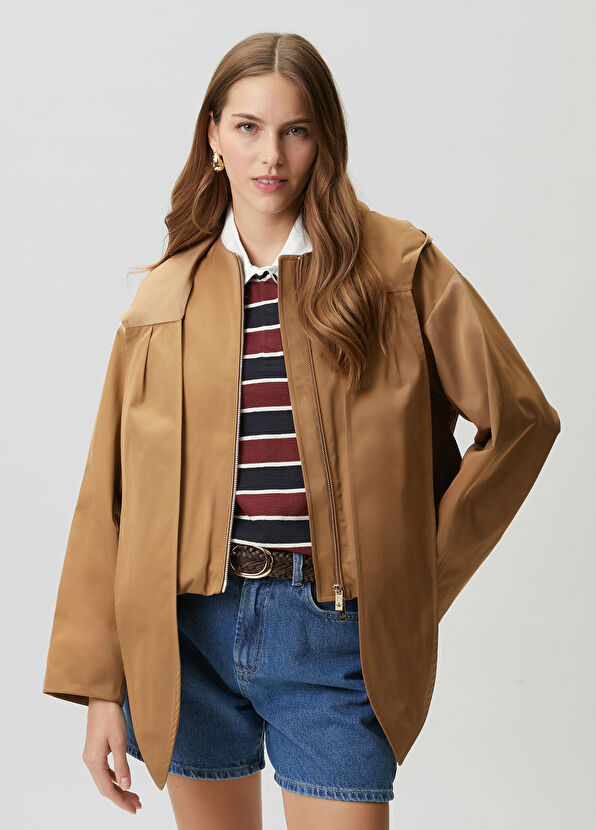 Beymen Club Vizon Fularlı Kapüşonlu Mont - 1