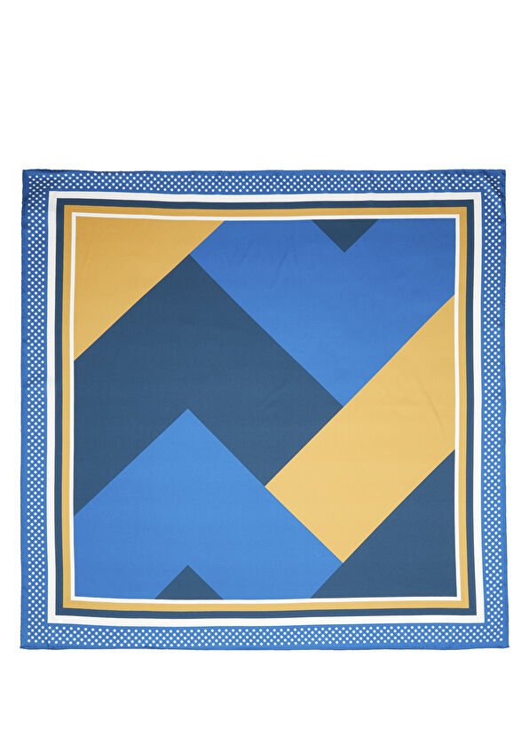 Beymen Club Mavi Sarı Kadın Twill Eşarp - 1