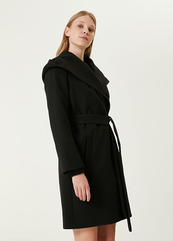 Beymen Club Siyah Kapüşonlu Palto - 3